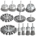 12 Pcs Drill Wire Brush Attachments Set, Heavy Duty Wire Brush Wheel for Drill, 1/4" Hex Shank Coarse Carbon Steel Crimped, Ideal for Cleaning Rust, Paint, Abrasive