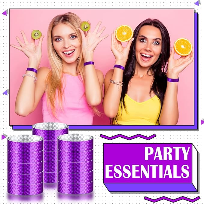 Epakh Paper Wristbands Neon Wrist Bands Waterproof Handbands for Events Lightweight Concert Wristbands Neon Colored Adhesive Wrist Band for Party