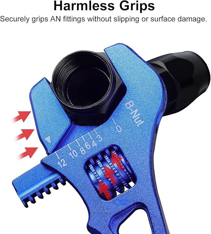 Adjustable 3AN-12AN Adjustable Wrench Spanner Lightweight for AN Hose Fitting Aluminum Blue
