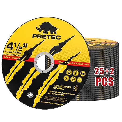 Cut Off Wheels 4-1/2",25+2 Pack Metal Cutting Wheel,Thin 4.5” Metal & Stainless Steel Fast Cutting Discs for Angle Grinder - 7/8" Arbor Hole