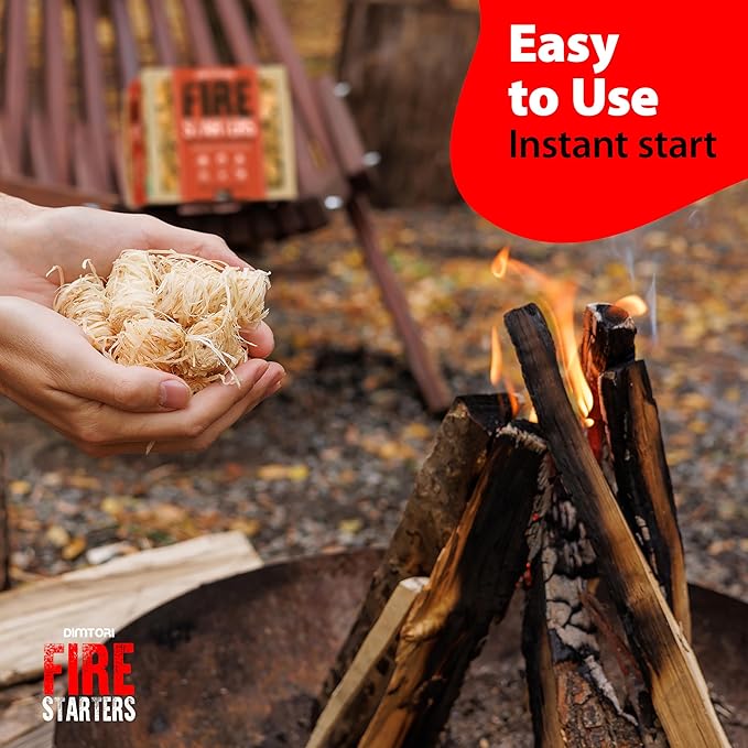 70 pcs Fire Starter for Indoor and Outdoor Use - Natural, Eco-Friendly Firelighter for Grills, Smokers, Fire Pits, Wood Stoves - Waterproof, All-Weather Charcoal Starter, Fire Starters for Campfires