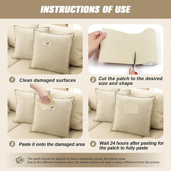 OAZ 2-Piece 9 x 11 inch Canvas Fabric Patch Kit - Self-Adhesive, Waterproof Repair Patches for Boat Cover, Sofa, Chair, Couch, Tent, Bag (Blue)
