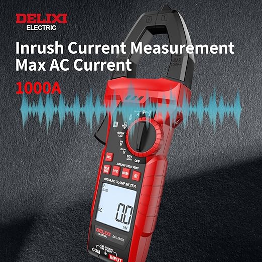 Professional Clamp Meter 1000A AC/DC Amp Clamp Multimeter & 1000V Voltage Tester True RMS, Inrush, VFD, LOZ - Measures Resistance, Temperature, Capacitance and Frequency, MAX/MIN Hold
