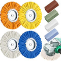 Amylove 8 Inch Airway Buffing Wheels Aluminum Wheel Polishing Kit in Diameter 5/8 Inch Arbor Hole, Polishing Compound and Metal Polish Kit for Angle Grinder(Vivid Color,8 Pcs)