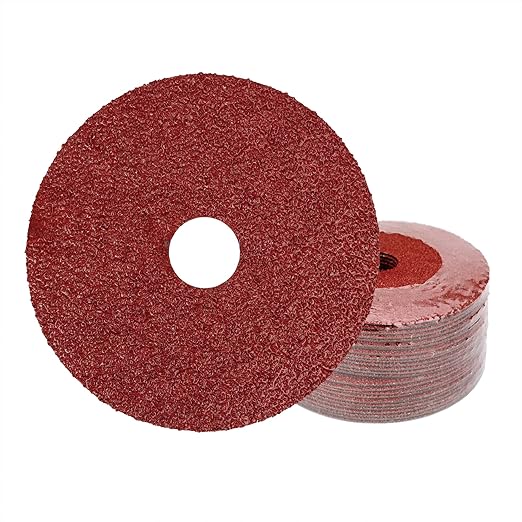 Aluminum Oxide Resin Fiber Sanding and Grinding Discs, 4.5” x 7/8”, 36 Grit - 25 Pack