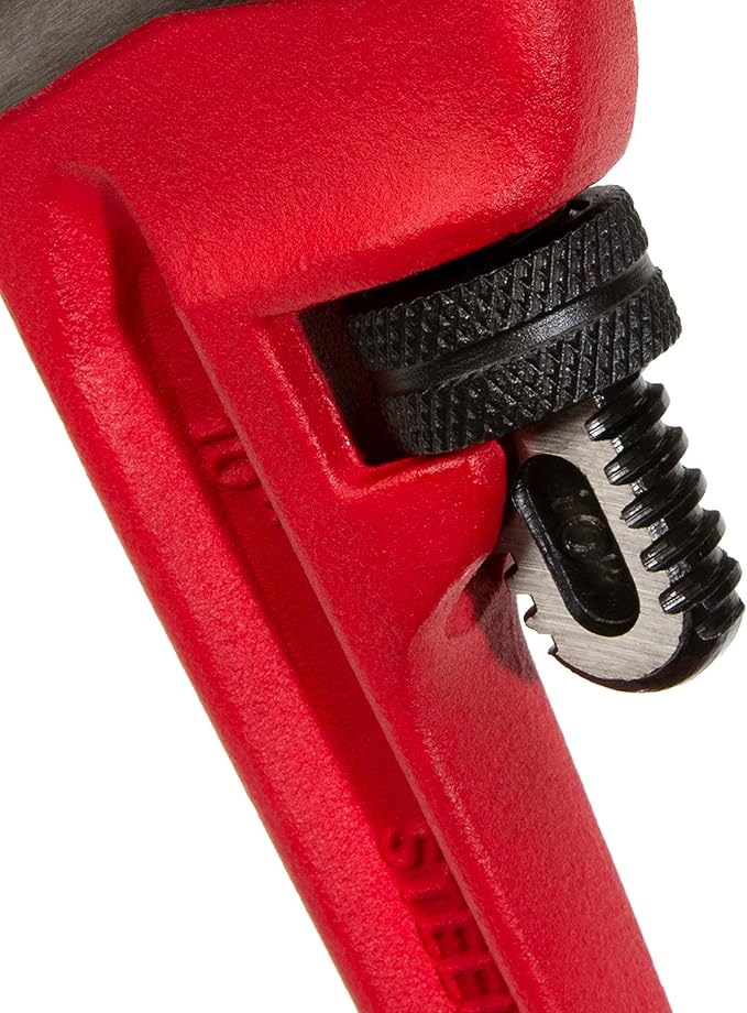 Steelman 60883 10-Inch Heavy-Duty Cast Iron Straight Handle Pipe Wrench