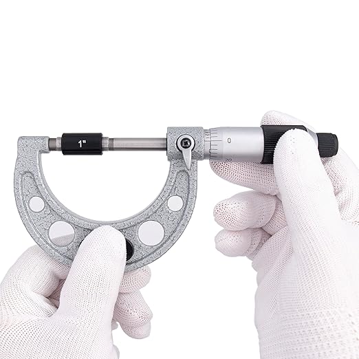 Clockwise Tools MMTR-02 Premium Outside Micrometer with Carbide Tip 1-2" Measuring Range 0.0001" Graduation Precision Machinist Tool