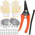 Glarks 54pcs 11/16inch x 10Feet Galvanized Metal Pipe Strap with Holes, Pipe Support Metal Strapping, Pipe Hanger Straps with 50pcs M4.2 M5 Screws, 1pcs Trimming Shear and Gloves