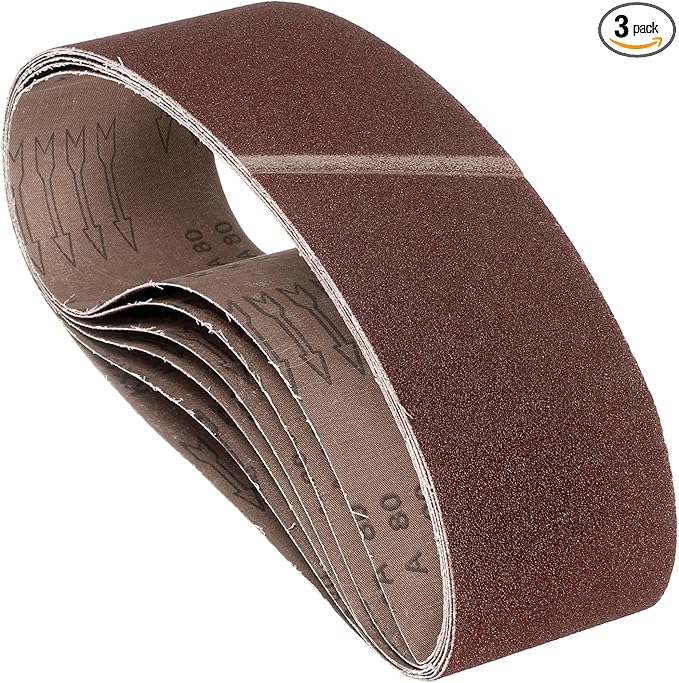 3 Pcs Sanding Belts 4 x 36 Inch 80 Grit Aluminum Oxide Abrasive Sandpaper for Belt Sander Metal Grinding Wood Working Weld Rust Removal