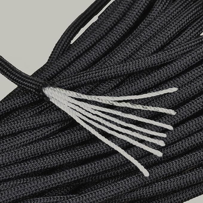 The Paracord Store | Type III 550 Paracord - 50 FT Hank, Blank | Heavy Duty 7 Strand Tactical Paracord - USA Made Nylon Outdoor Parachute Cord for Camping, Fishing & More - Survival Cord