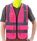 A-SAFETY XSmall Pink High Visibility Mesh Safety Reflective Vest with Pockets and Zipper XS Hi Viz Work Vest for Men Women (Pink Mesh XS)