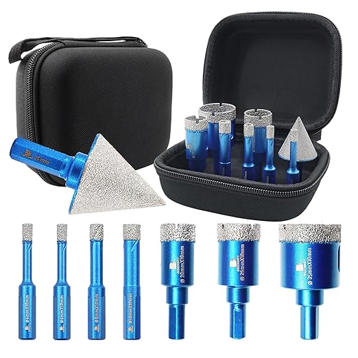 Tile Hole Saw Kit - BRSCHNITT Diamond Core Drill Bit Set 6/6/8/10/20/25/35mmDrill Bit &1 3/8" Diamond Chamfer Bit for Porcelain Tile Ceramic Marble Granite