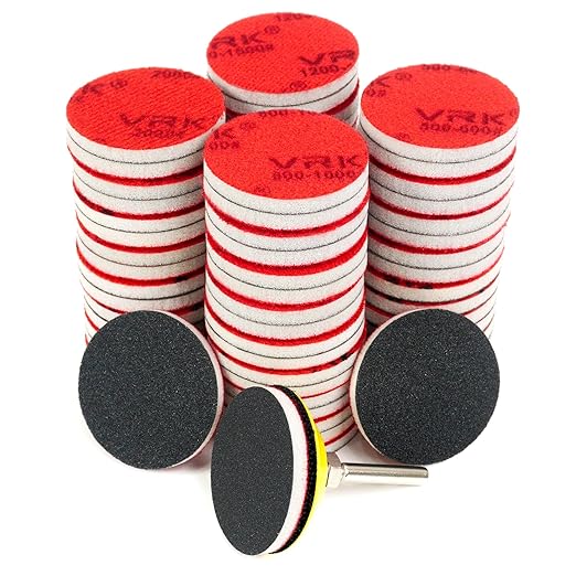 64 PCS 2 Inch Sanding Disc Pad,Hook and Loop Sanding Pads 180 to 3000 Wet Dry Sponge Sandpaper with 1/4” Shank for Drill Sanding Grinder Rotary Tools Curved Surface Polishing and Sanding
