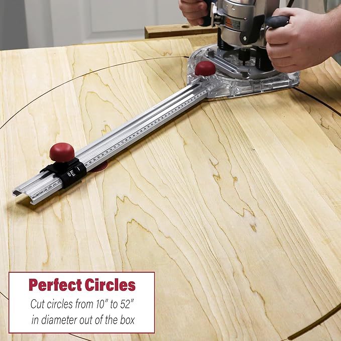 Milescraft 1219 Circle Guide Kit- Precision Router Circle Cutting Jig For Cutting/Routing Circles From 1.5” Up To 52” with Offset Base