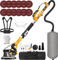 Drywall Sander, 880W 7.33A Electric Drywall Sander with Vacuum Dust Collector, 5 Variable Speed 1000-2100RPM, LED Light, Foldable & Extendable Handle, 12 Sanding Discs