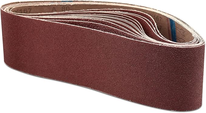 4 x 36 Inch Sanding Belt, 12 Pack 80 Grit 4x36 Aluminum Oxide Sanding belts (4x36 Inch, 80 Grit)