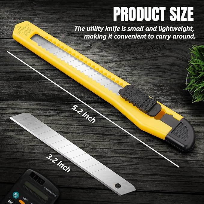 18 Pack Box Cutter, Utility Knife with 9MM Snap-Off Blade, Lightweight Razor Knife for Home, Office, Crafts, Box Cutter Knife Exacto Knife Perfect for Boxes, Carton, Cardboard