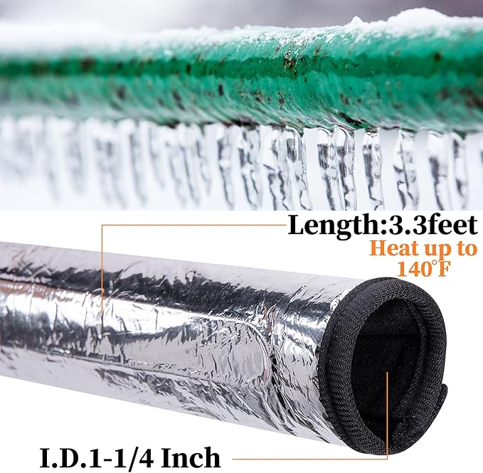 codree Water Pipe Heat Blanket - 38.5" x 6" Water Pipe Heat Tape - Aluminum Foil Freeze Protection Heating Cable for Metal & Plastic Pipes, 110V, Max Temperature 60˚