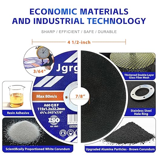 4-1/2 Inch Cut-Off Wheel,Angle Grinder Cutting Disc, 50 Pack Fast Cutting Wheel for Metal & Stainless Steel, General Purpose