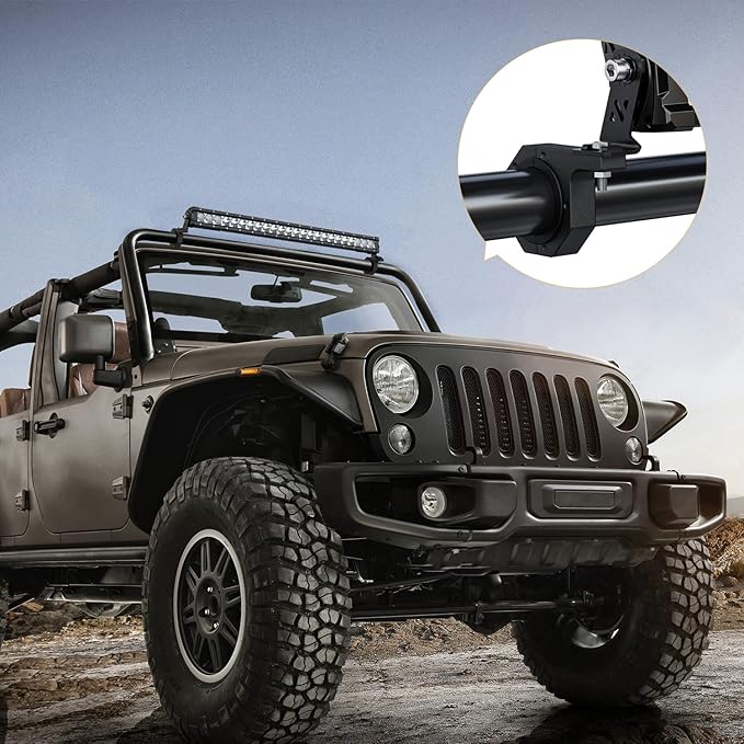 Nilight 4PCS Roll Bar Clamps Mounting Brackets LED Light Mount Clamp Tube Lights Mounts Fit on 2.135" 2.25" 2.375" 2.5" Bull Bars Roof Racks Rolls Cages for ATV UTV Truck