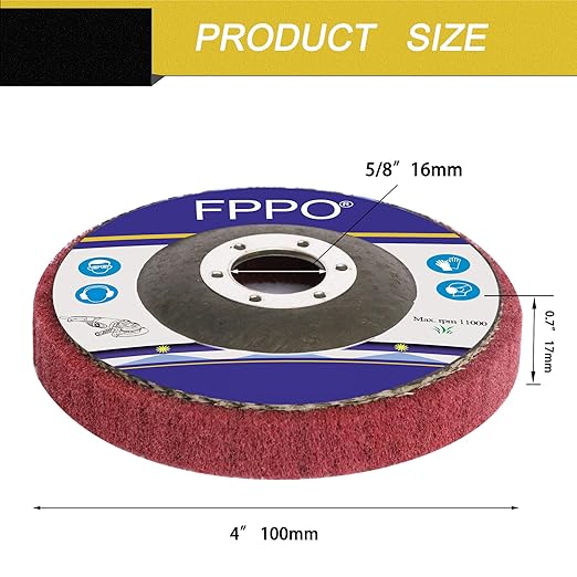 9Pcs 4" x 5/8" Nylon Fiber Flap Disc Polishing Grinding Wheel,Scouring pad Buffing Wheel for Angle Grinder Polishing,Flap Discs for Power-Operated Grinders