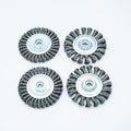 4 Inch Twist Knotted Wire Wheel Brush Set for Angle Grinder with 5/8 Inch-11 Threaded Arbor - Heavy-Duty Conditioning for Various Metals (4)