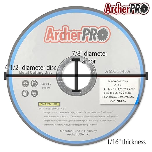 50 Pack 4.5” Abrasive Cut-Off Wheels for Metal Cutting. 4 ½ inch Cut Off Tool for Steel and Iron. Abrasive Metal Cutting Discs for Angle Grinder (50 Count 4-1/2” x 1/16” x 7/8”)