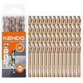 KENDO 1/4 Inch Cobalt Drill Bits (13pcs), M35 High Speed Steel, 135 Degree Tip, Jobber Length Twist Drill Bit Set for Hard Metal, Stainless Steel, Cast Iron, Wood and Plastic, with Storage Case