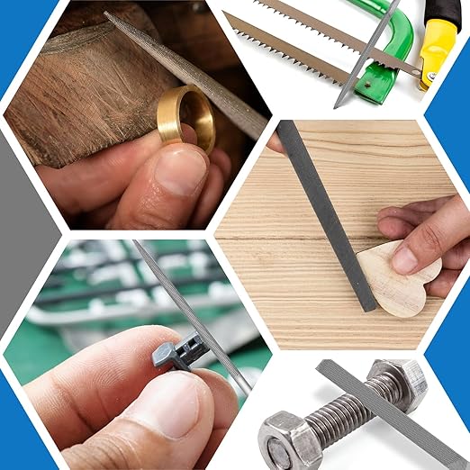 6pcs Metal Needle File Set, Mini Hand Metal Needle File Set, 3rd Generation Hardened Alloy Strength Steel Set, Includes Flat Warding, Round, Flat, Triangular, Square and Half - Round File