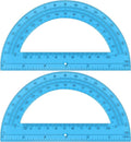 Plastic Protractor Math Protractors 180 Degrees for Geometry Classroom Student School Office Supplies, 6 Inch, Pack of 2 (Blue)