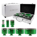 Tile Hole Saw Kit - 6pcs Diamond Core Drill Bits 25/35/50/65/75/102mm+1pc 3/4" Versatile Diamond Drilling Milling Bit 5/8-11" Thread for Porcelain Ceramic Tile Granite Marble Angle Grinder