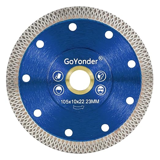 GoYonder Super Thin 4" Grinder Blades Tile Blade, Diamond Saw Blade for Cutting Porcelain Tiles Granite, 105mm Tile Cutting Blade for Angle Grinder