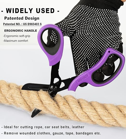 MEUUT 2 Pack Trauma Shears Patented Bandage Scissors - Medical Supplies with 8 inch Heavy Duty Medical Scissors for EMT Workers Nurses