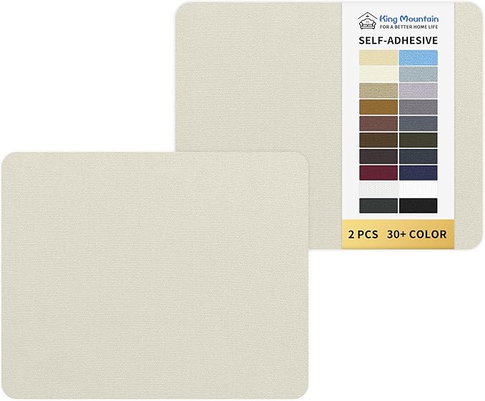 KING MOUNTAIN Canvas Repair Patch 9 x11 Inch 2 Pcs Self-Adhesive Waterproof Fabric Patch for Sofas, Tents, Furniture,Tote Bags, Car Seats (Rice Coffee)