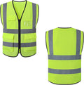 Reflective Safety Vest Bulk Construction Worker Costume Utility High Visibility Vest with Pocket,for Men Women-L size