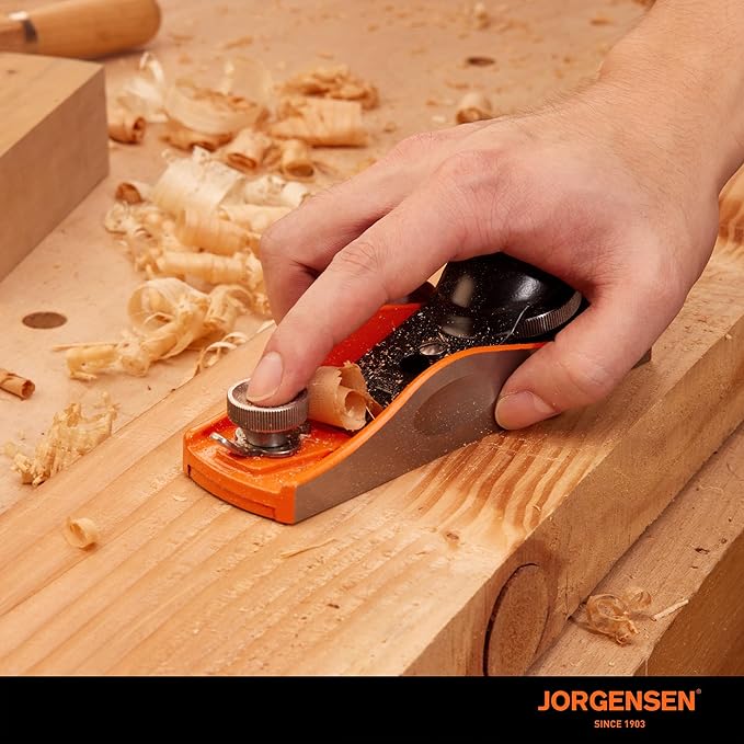 JORGENSEN NO.60-1/2 6-1/4" Wood Planer, Mini Hand Planer for Woodworking, Low Angle Block Plane, Small Hand Plane for Trimming, Wood Planing, Craft - Professional Ductile Iron Body, Adjustable Mouth