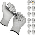 Schwer 12 Pairs ANSI A6 Cut Resistant Gloves CR7120 Cut Proof Work Gloves, Touchscreen, for Men and Women Used for Woodworking, Glass Cutting, Construction, Cargo Handling, Car Repair, XL