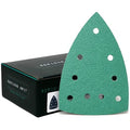60 Grit 4" x 6" Delta (100mm x 150mm) Triangle Sanding Sheets - Fits Festool DTS 400 & Mirka DEOS Delta Sanders - Heavy-Duty Hook & Loop Film Sandpaper for Detail Sanders - 25 Pack Box
