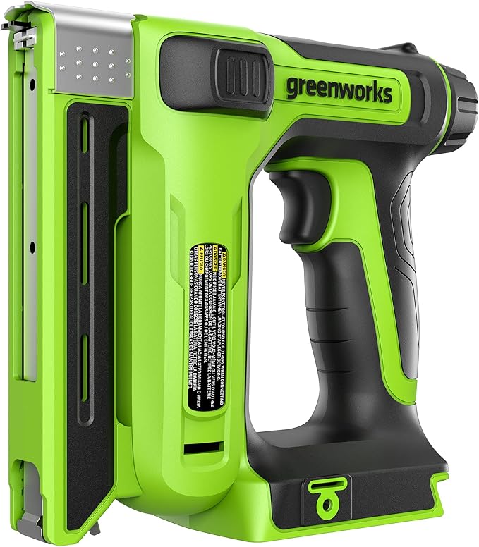 Greenworks 24V 3/8" 18 GA Crown Stapler, Cordless Narrow Nail Stapler, Tool only