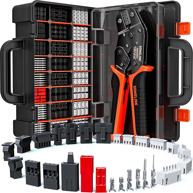 SOMELINE Crimp Tool Connector Kit, 27 Types, 32-20 AWG Crimper, JST-XH/SM/SYP 2.5mm and Du Pont 2.54mm Connector kit, Crimping Pliers for JST, Du pont, KF2510, Molex, AMP EI Series