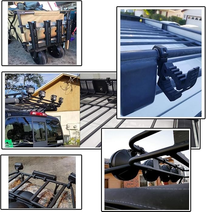 Tubing Clamps -2Pack, Roll Cage Bar Clamp 1.125inch 1.25inch 1.5inch Motorcycle Crash Bar Light Pod Mounting Bracket Available Diameter Bar (1.125~1.5" Clamp)