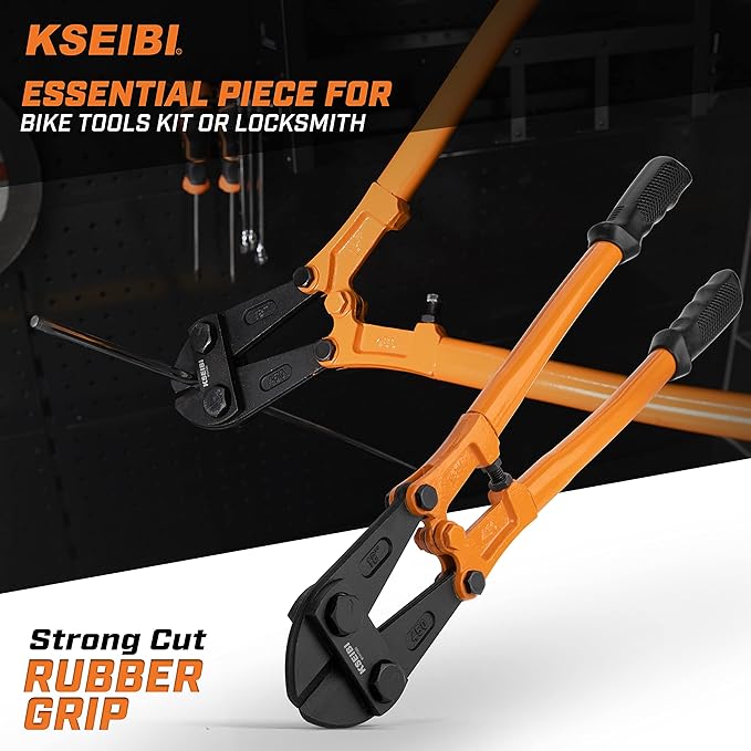 KSEIBI 141570 Heavy-Duty Mini Bolt Cutter 12" for Cutting Fence, Steel Wire, Small Chain, Screws, and Rivet, with Soft Grip Rubber Ergonomic Handle Cutters