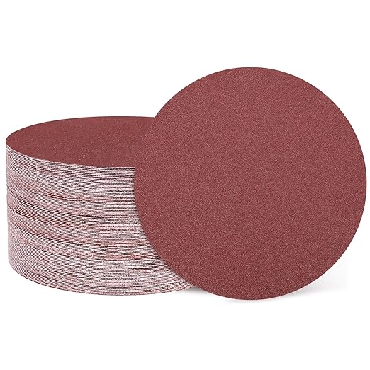 HARFINGTON 50 Pcs 6 Inch Sanding Disc 120 Grit Hook and Loop Sandpaper Random Orbital Sander Pads for Woodworking Automotive Metal Polishing