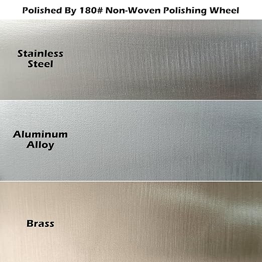 4PC 6 Inch x 2 Section Satin Non Woven Abrasive Polishing Wheel Kit for Bench Grinder, 3/8 Inch Arbor Hole, Includes Each 1PC 80#, 120#, 180# and 320#