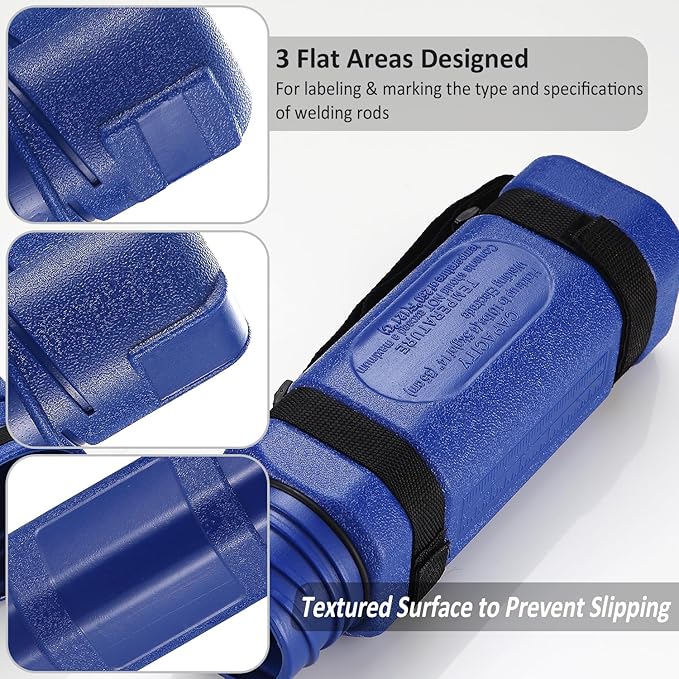 2 Pack, 14" Rod Storage Container Tube - Chanharm Blue Holder Canister for 10LB SMAW Welding Stick Electrode