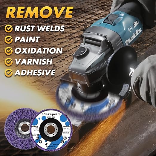 5 Pack Angle Grinder Stripping Wheel Angle Grinder Strip Disc Paint Stripper Attachments Grinder Wheel, Paint Metal Oxidation Rust Remover Stripper Tool (4'' x 5/8'')