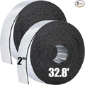 65.6ft Pipe Insulation Tape Wrap - 2pcs x 32.8ft Outdoor Winter Cold Hot Water Pipe Winterizing Self-Adhesive Foam with Aluminum Foil, Heat Preservation Reduce Heat Loss, 2" Wide
