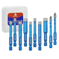 Diamond Drill Bit - BRSCHNITT 1/4 5/16 3/8 1/2 inch Masonry Drill Bits Set for Porcelain Tile Ceramic Stone Granite Marble,Hex Shank Diamond Hole Saw Drill Bit(10psc/Pack).