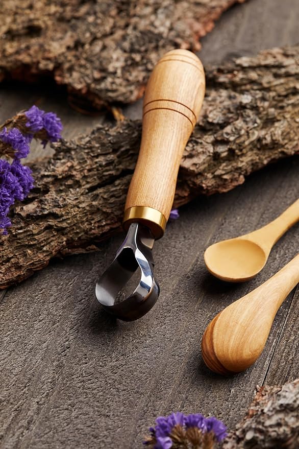 Wood Carving Scorp Knife. Round Carving Tool for Spoons, Bowls and Cups. Wood Carvers Rounded Hook Knife Spoon carving knife. (1'inch full scorp)