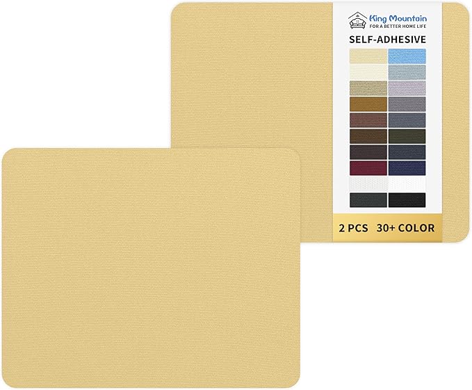 KING MOUNTAIN Canvas Repair Patch 9 x11 Inch 2 Pcs Self-Adhesive Waterproof Fabric Patch for Sofas, Tents, Furniture,Tote Bags, Car Seats (Beige-1)